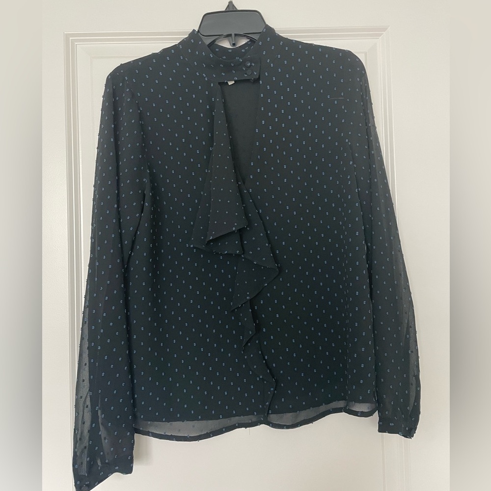 Avec Les Filles Blouse, blue with polka dots